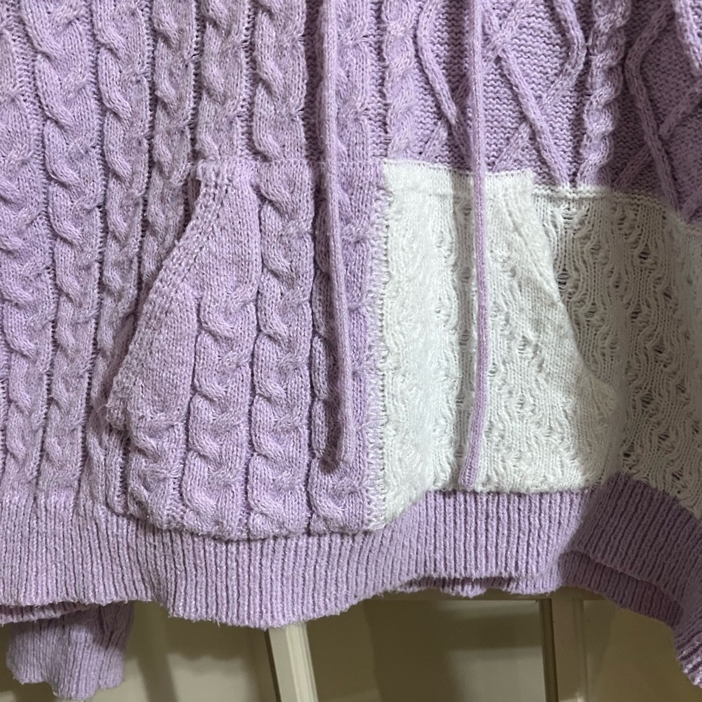 POL Multicolor Cable Knit Hoodie - Picture 3 of 4